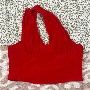 Avanova Red Halter Corset Top